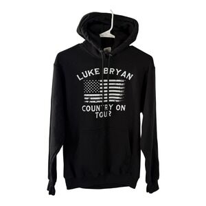 Luke Bryan Country On Tour 2023 Hoodie Black Small Tour Dates Pullover Fleece‎